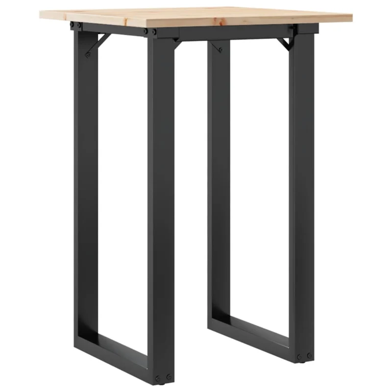 Table d'appoint design industriel 50 x 50 x 75 cm bois de pin et acier DEC036788