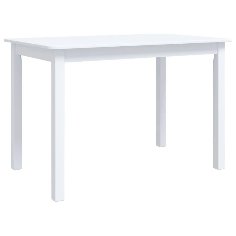 Table de salle à manger design moderne 114 x 71 x 75 cm bois d'hévéa et MDF blanc DEC036759