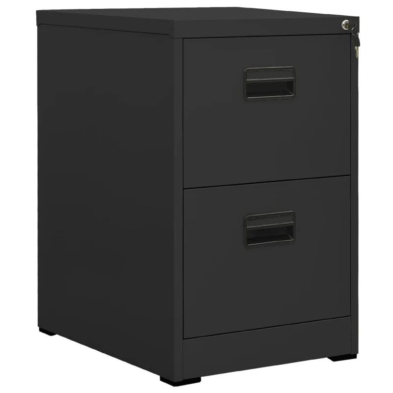 Caissons à tiroirs meuble de bureau avec 2 tiroirs 46 x 62 x 72,5 cm en acier anthracite DEC024501