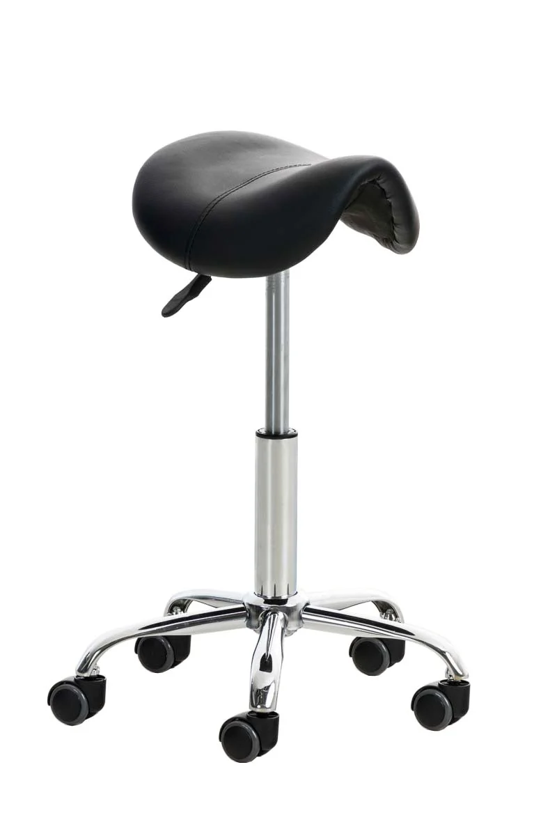 Tabouret de travail avec roulette en synthétique noir TABO10014