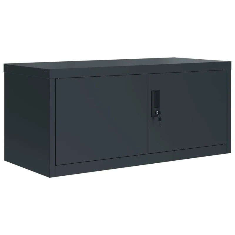Caissons à tiroirs meuble de bureau portes verrouillables 90 x 40 x 40 cm en acier anthracite DEC024507