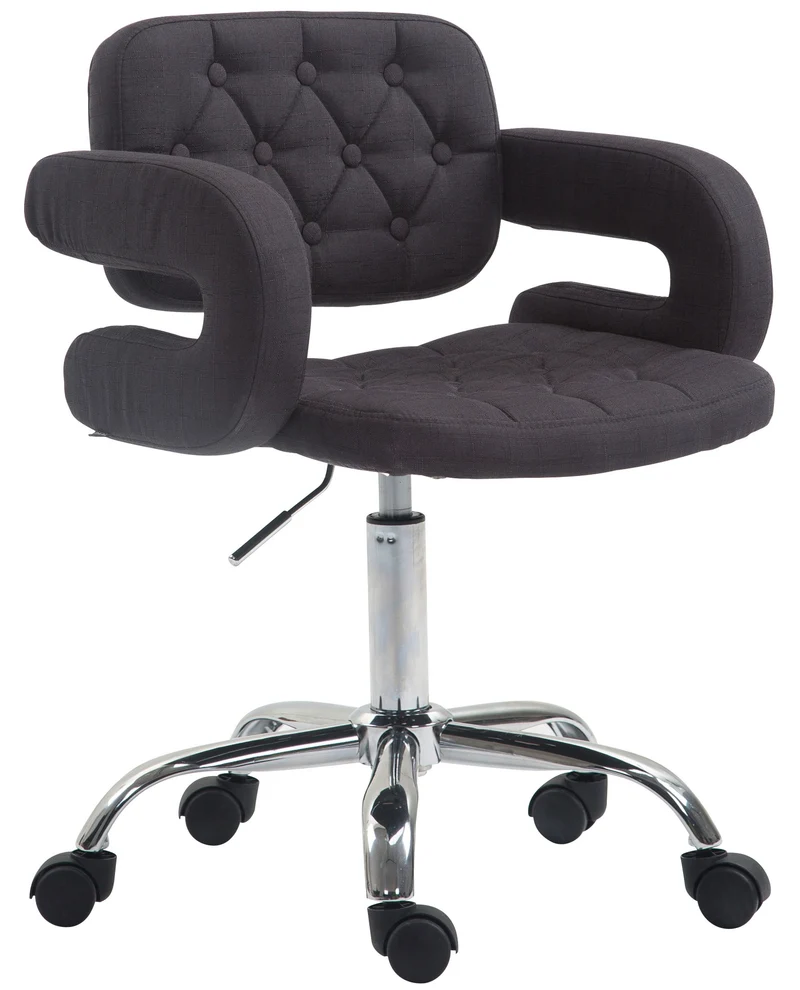 Chaise de bureau réglable en hauteur pivotante dossier et accoudoir en tissu noir BUR10435