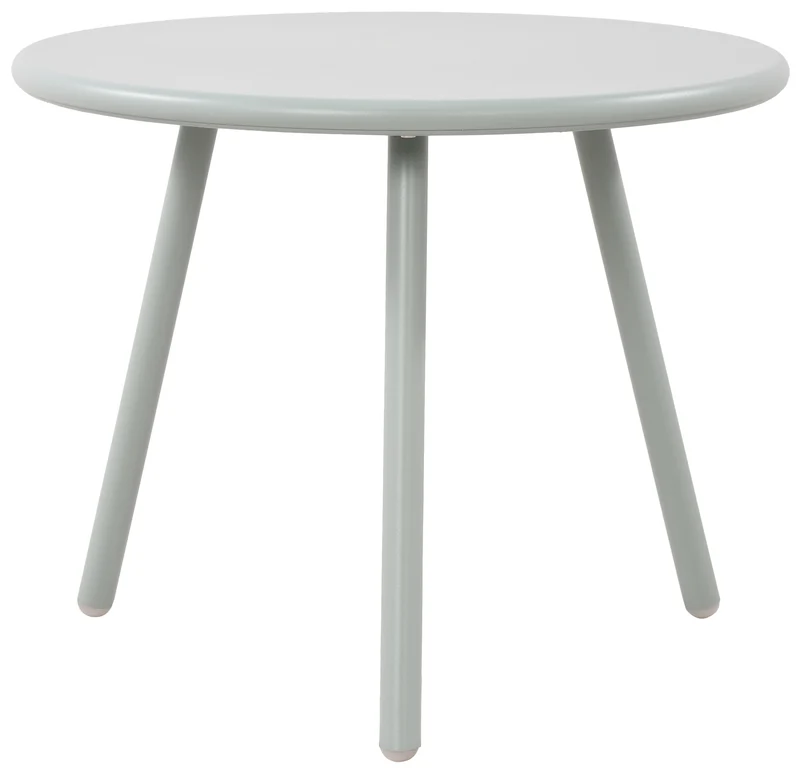 Table basse ronde intérieur / extérieur plateau polypropylène turquoise pieds métal Ø 50 cm 10_0009208