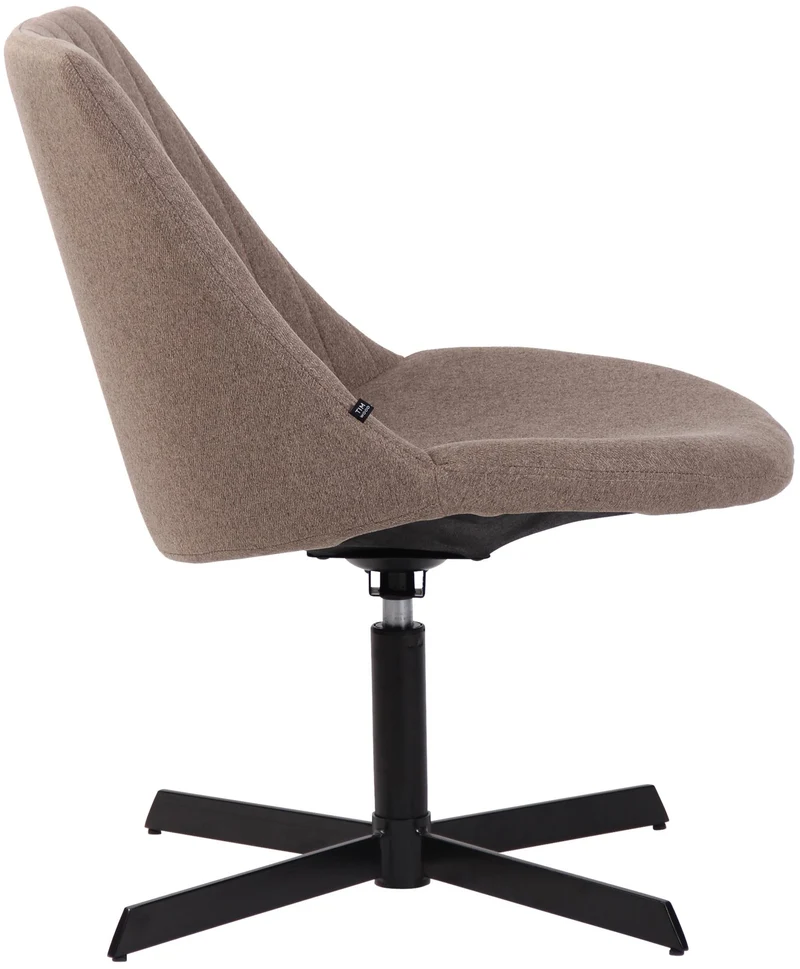 Chaise lounge design en tissu taupe avec dossier à coutures verticales avec piètement étoile en métal 10_0008226