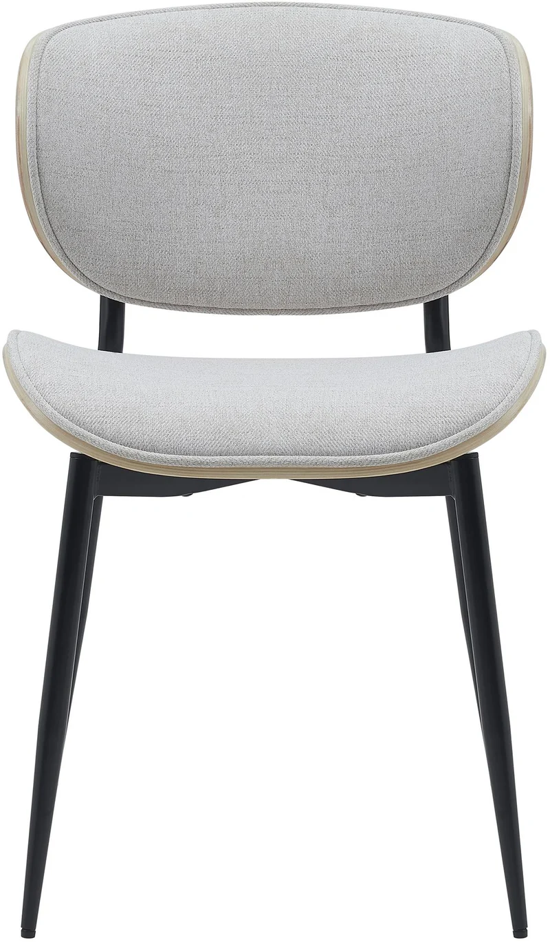 Chaise de salle à manger x1 design en tissu crème avec coque bois clair structure métal robuste 10_0008441
