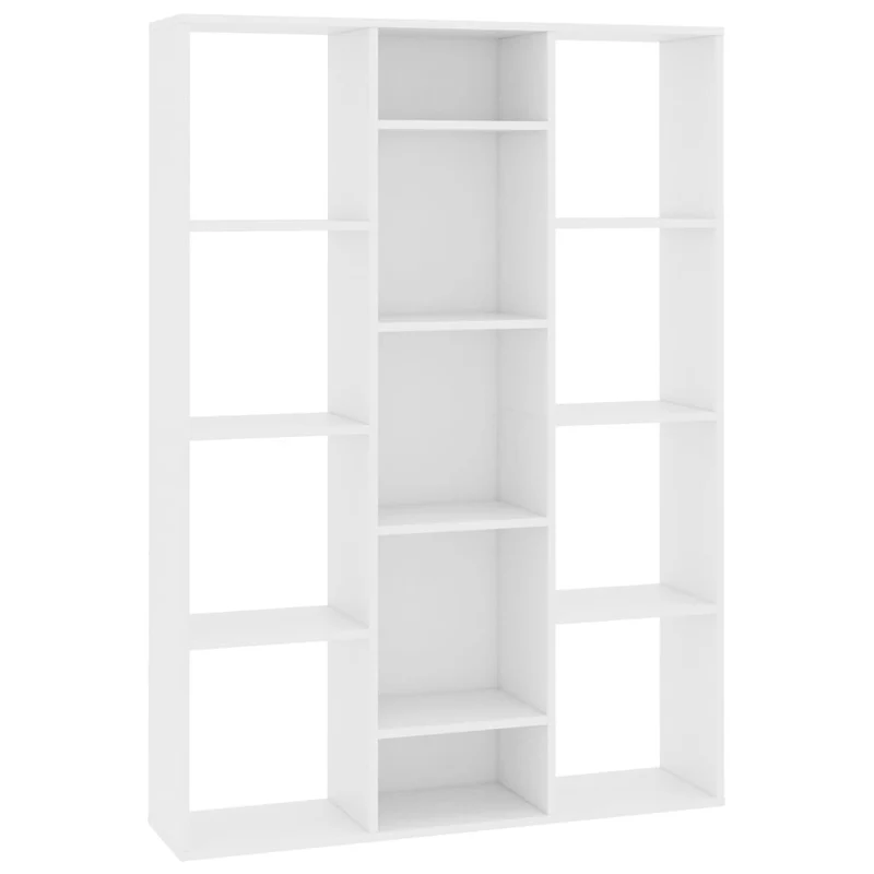 Bibliothèque avec 13 compartiments 100 x 24 x 140 cm bois d'ingénierie blanc DEC031212