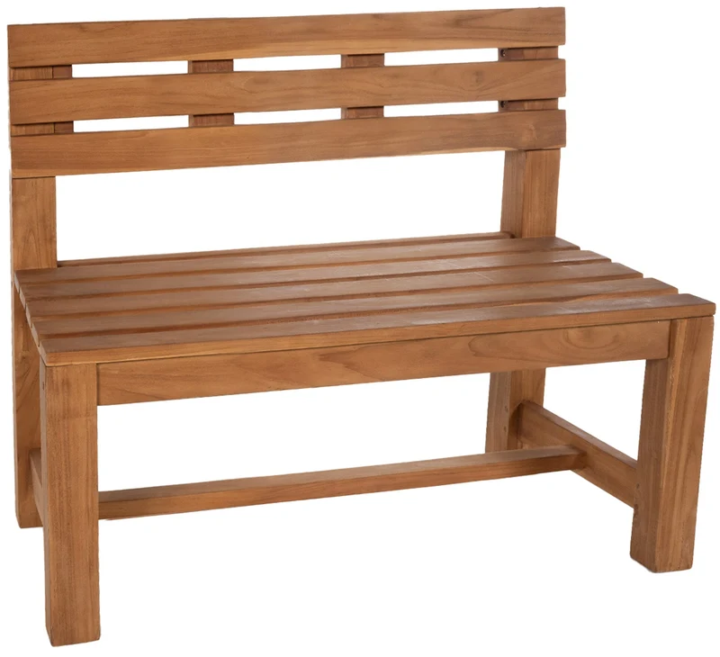 Banc de jardin en teck avec dossier 120 cm – Design authentique et intemporel 10_0007932