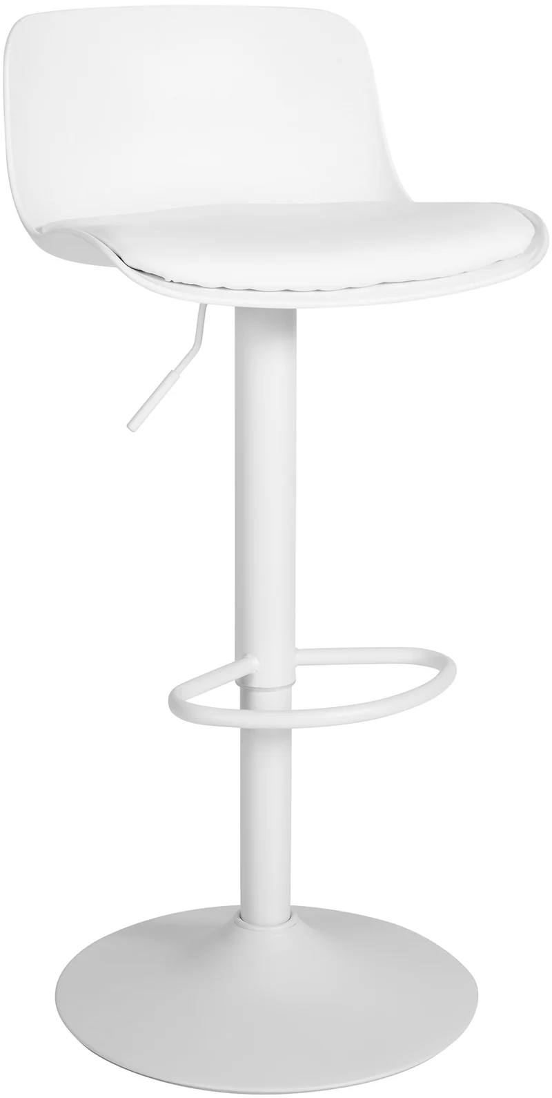 Tabouret de bar x1 hauteur réglable et siège pivotant avec siège en plastique blanc métal blanc 10_0006266