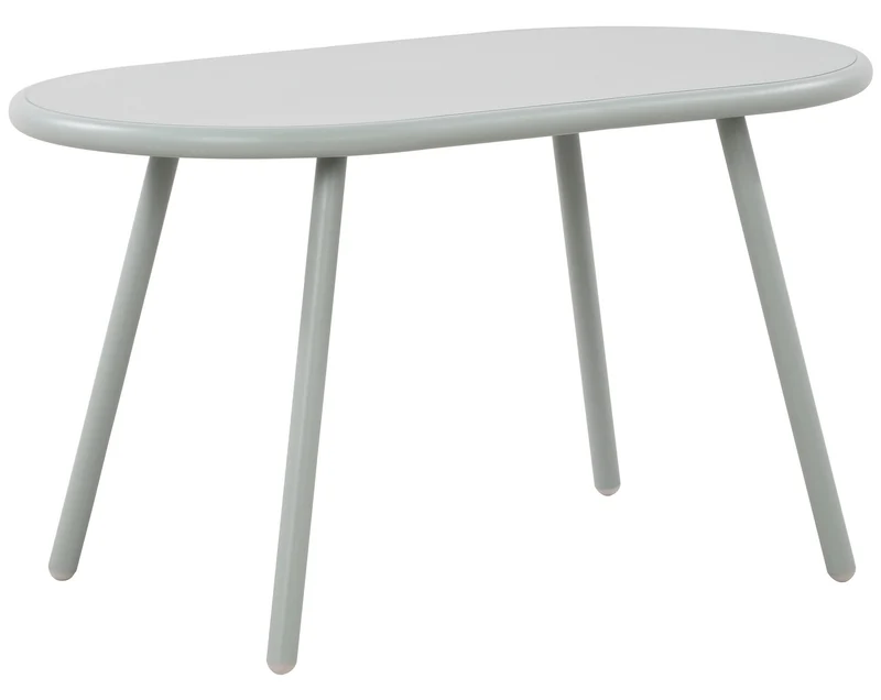 Table basse ovale intérieur / extérieur en polypropylène recyclé couleur turquoise 80 x 45 cm 10_0009236
