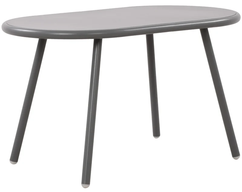 Table basse ovale intérieur / extérieur en polypropylène recyclé couleur gris foncé 80 x 45 cm 10_0009198