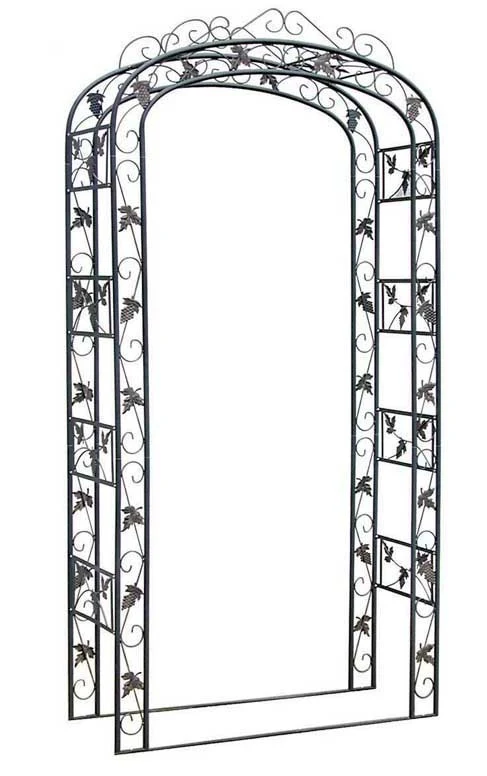 Arche de jardin support décoratif 240x120 cm pour plantes grimpantes métal noir 10_0008909