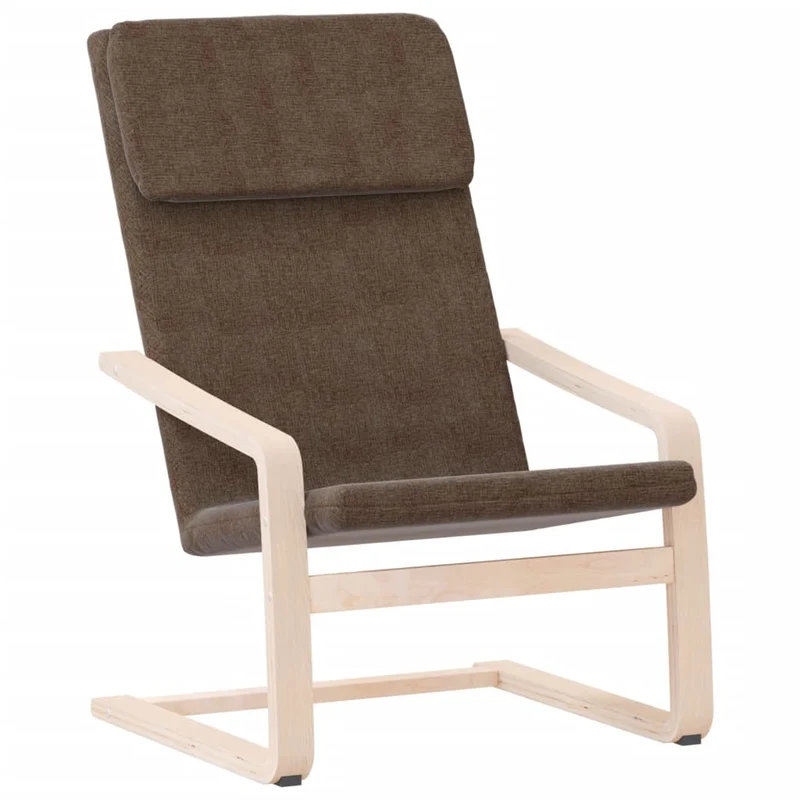 Fauteuil chaise de canapé design simple en tissu marron foncé DEC026718