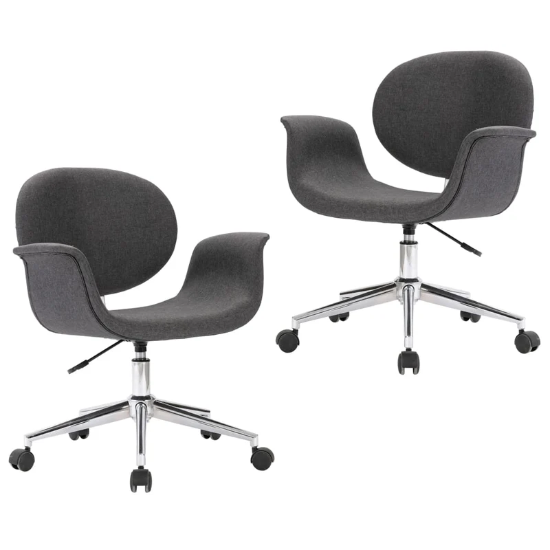 Lot de 2 chaises de salle à manger cuisine design contemporain tissu gris CDS020604