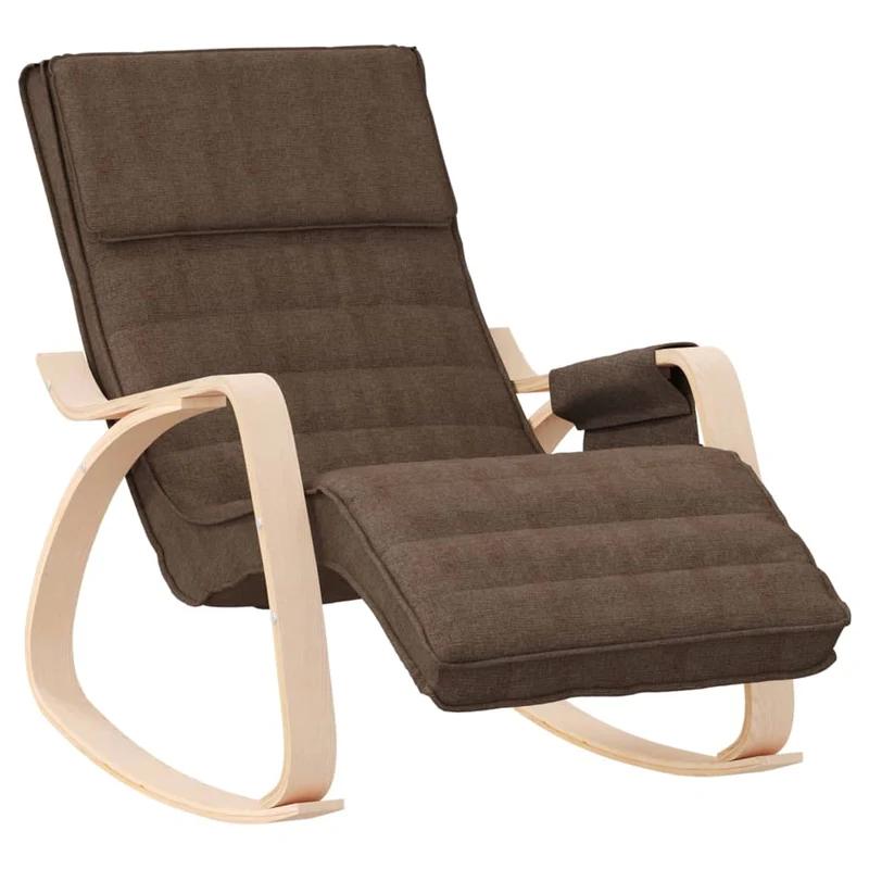 Fauteuil rembourré relax pour salon en tissu marron foncé DEC029024
