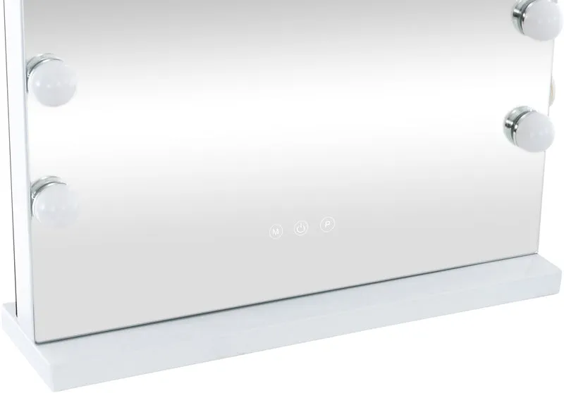 Miroir de maquillage LED en plastique 43 x 61 cm avec port USB 10_0008957