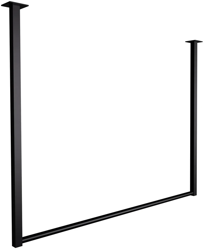 Tringle à vêtements suspendue porte-manteau 120x80 cm acier thermolaqué noir 10_0009009
