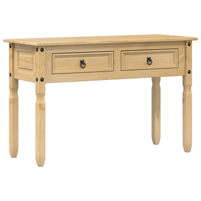 Table console design classique avec deux tiroirs 115 x 46 x 73 cm bois de pin massif DEC031970