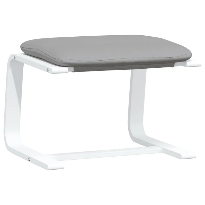 Repose-pieds tabouret 51 x 41 x 40 cm tissu gris et bois de bouleau DEC030224