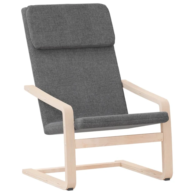 Fauteuil lounge chaise de canapé design moderne en tissu gris clair DEC026686