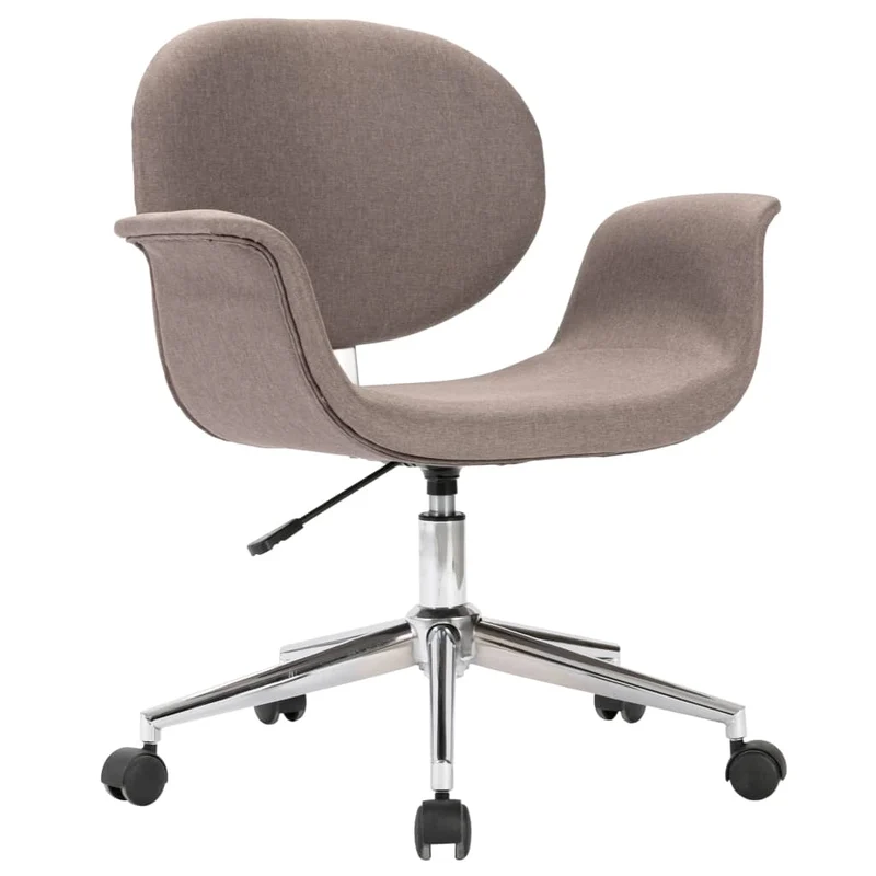 Chaise de bureau sur roulettes hauteur réglable pivotant en tissu taupe DEC025158