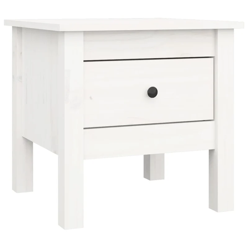 Table d'appoint chevet avec tiroir 40 x 40 x 39 cm bois de pin blanc DEC032348