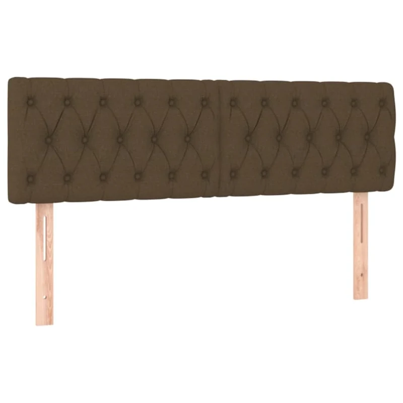 Tête de lit accessoire couchage chambre à coucher meuble à LED 144 x 7 x 78/88 cm tissu marron foncé TDL0200870