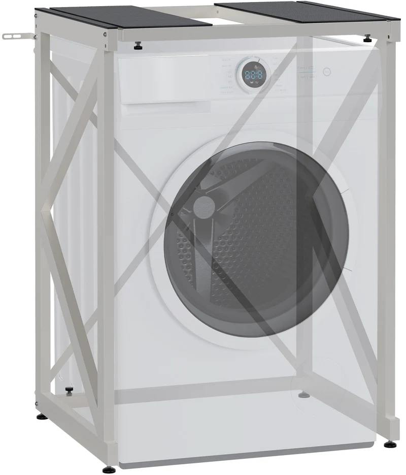 Étagère réglable pour machine à laver & sèche-linge – support métallique blanc 300 kg 10_0008368