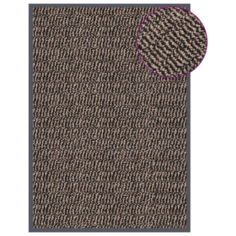 Paillasson de porte d'entrée et caoutchouc antidérapant 40 x 60 cm polypropylène touffeté marron DEC040663