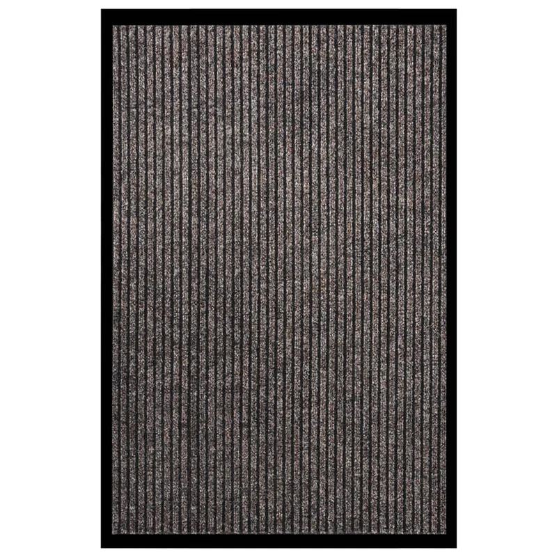 Paillasson de porte d'entrée en feutre aiguilleté beige et vinyle antidérapant 80 x 120 cm DEC040639