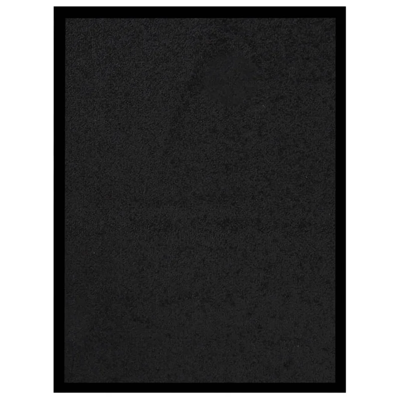 Paillasson de porte d'entrée bordure noire surface en feutre aiguilleté rayé dessous antidérapant 40 x 60 cm PP anthracite et vinyle DEC040632
