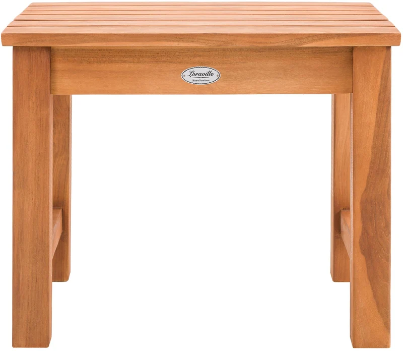 Table d'appoint table de jardin tabouret 43x51x39 cm en bois de teck massif 10_0009130