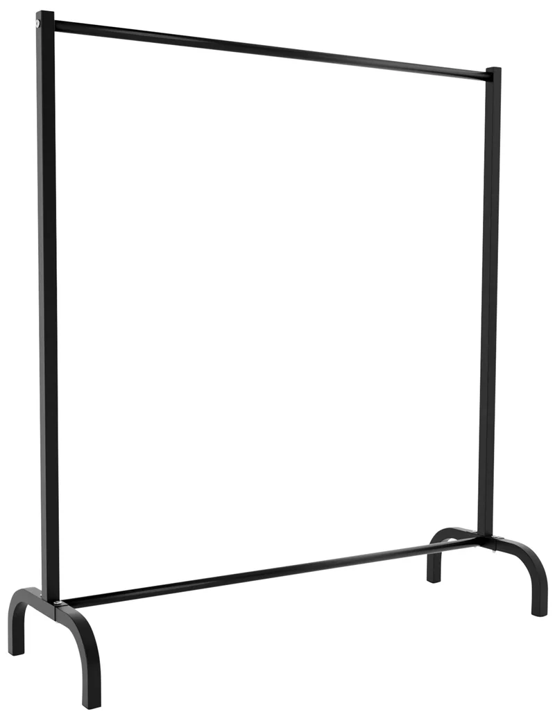 Portant fixe pour vêtements métal noir résistant idéal dressing & boutique 120x38x120 cm 10_0008984