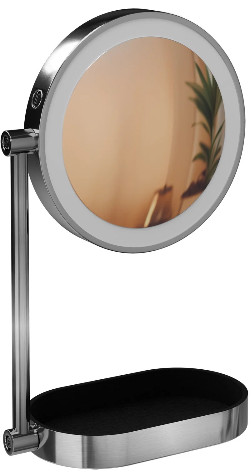 Miroir de maquillage tactile double face trois couleurs de lumière LED intensité variable 10_0008965