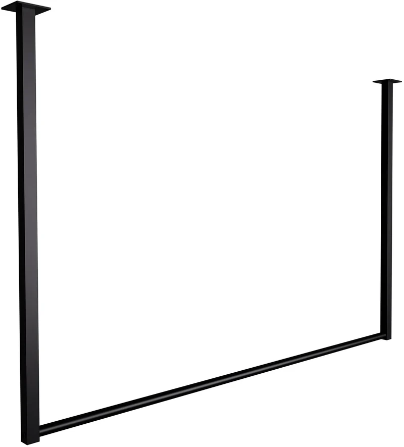 Tringle à vêtements suspendue porte-manteau 120x80 cm acier thermolaqué noir 10_0009043