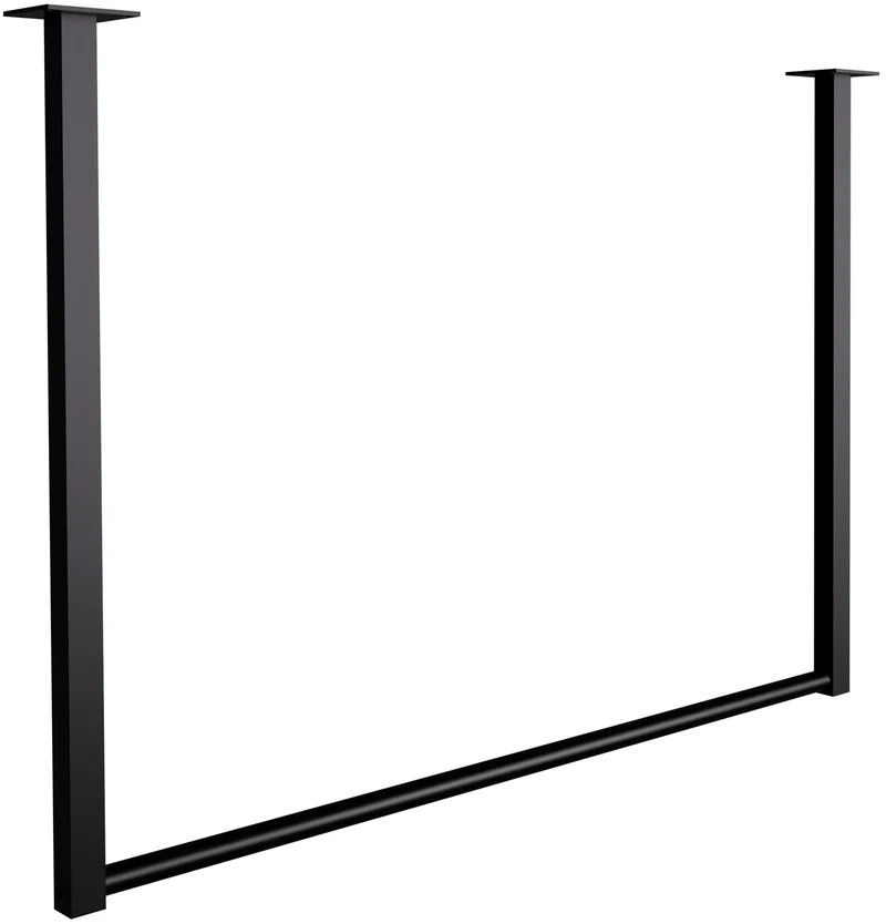 Tringle à vêtements suspendue porte-manteau 80x60 cm acier thermolaqué noir 10_0008982