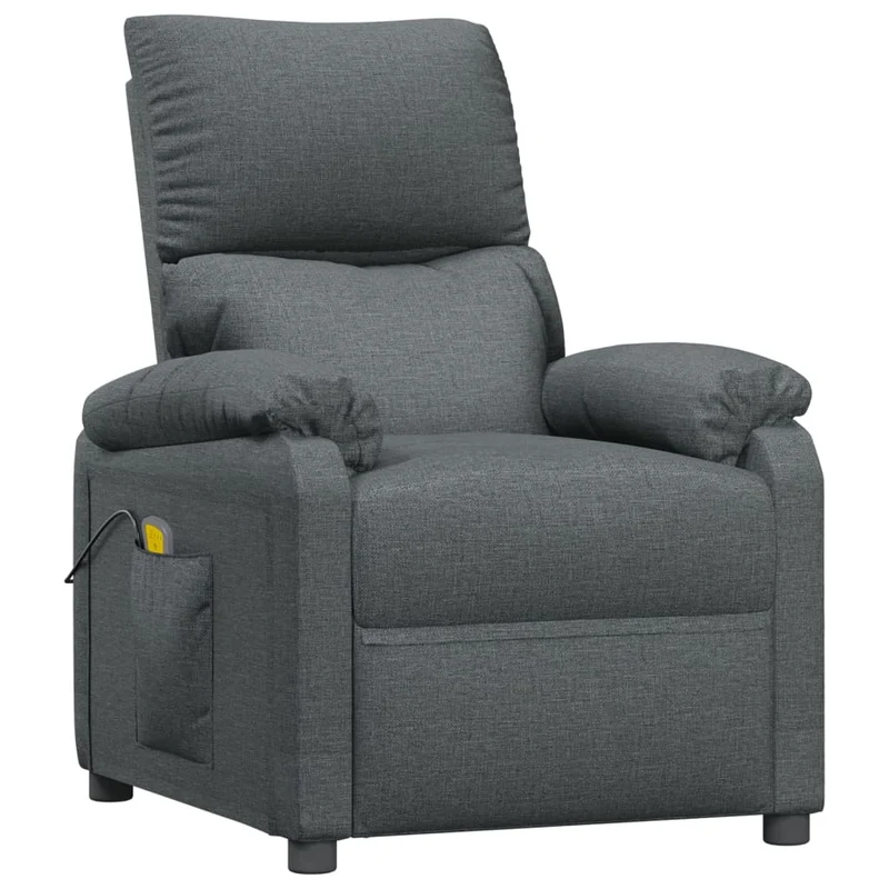 Fauteuil de relaxation inclinaison manuelle 6 points de massage en tssu gris foncé DEC029208