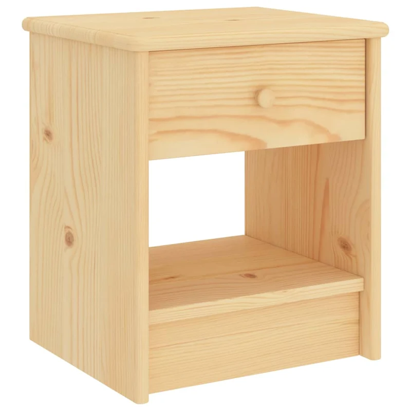 Table de chevet avec tiroir et compartiment ouvert 35 x 30 x 40 cm bois de pin DEC034339