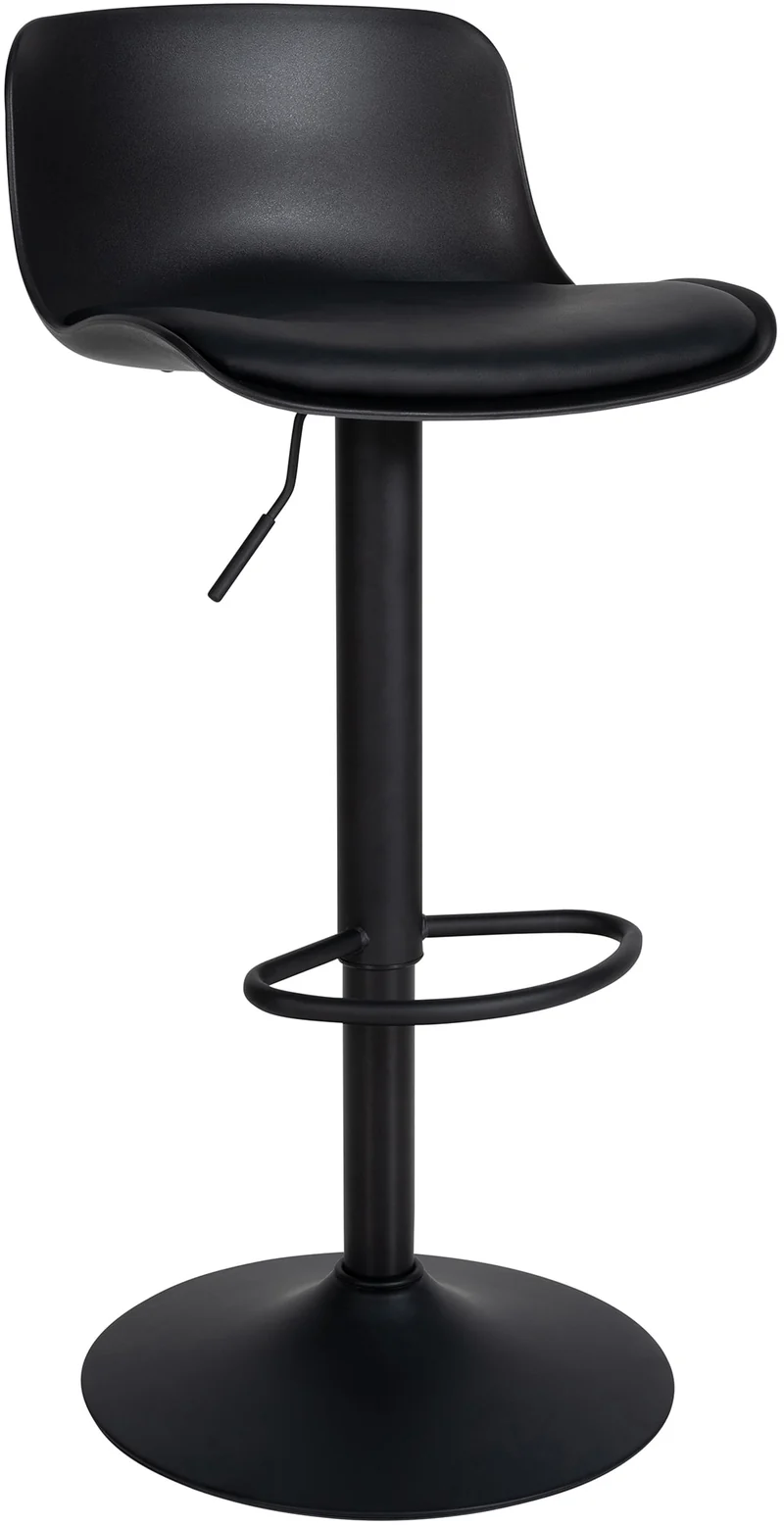 Tabouret de bar x1 hauteur réglable et siège pivotant avec siège en plastique noir métal noir 10_0004531