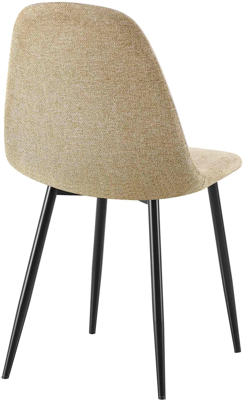 Lot de 4 chaises de salle à manger design simple avec pieds en métal noir assise en tissu taupe 10_0007540