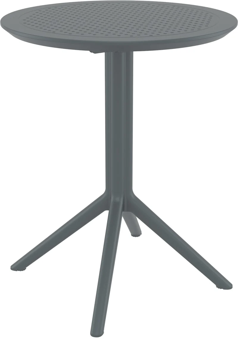 Table de jardin ronde en plastique gris foncé – design moderne et résistant 10_0002957
