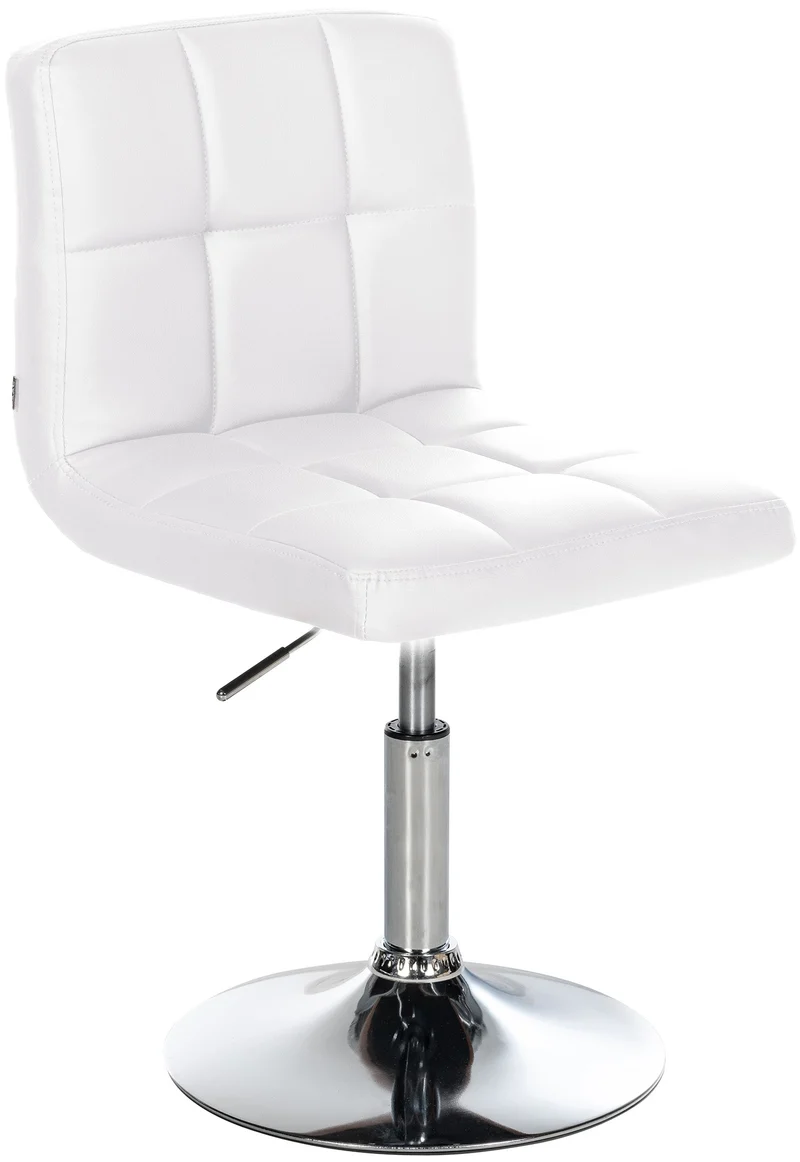 Chaise de salle à manger x1 avec dossier assise pivotant à 360° hauteur réglable en PVC blanc cadre en métal 10_0005554