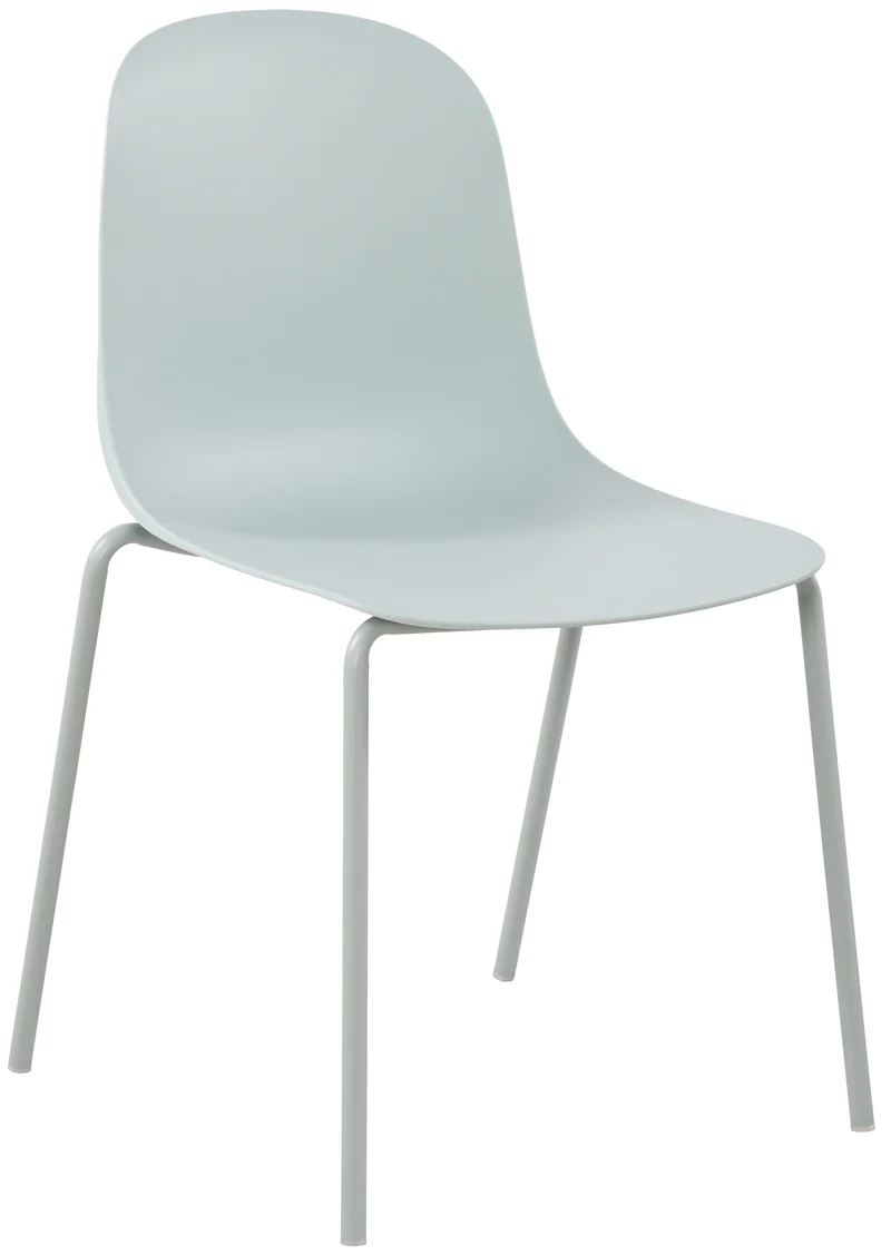 Chaise de jardin x1 en plastique turquoise et cadre robuste à quatre pieds en acier 10_0007293