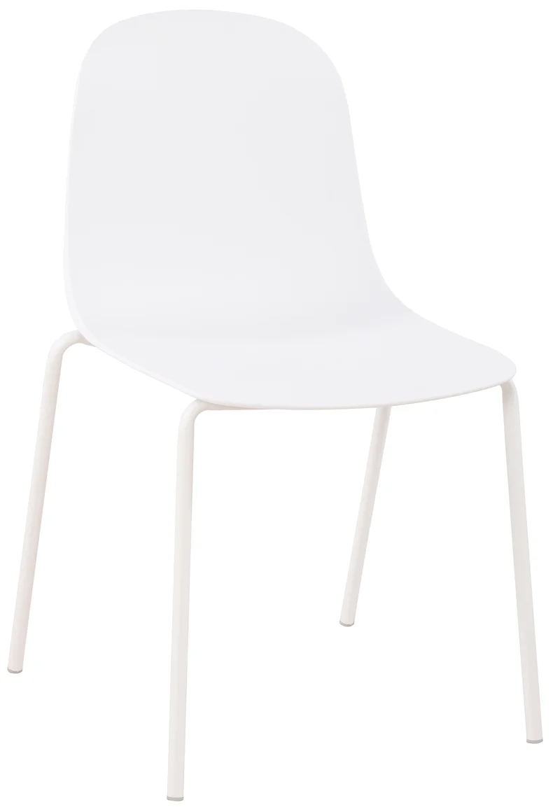 Chaise de jardin x1 en plastique blanc et cadre robuste à quatre pieds en acier 10_0007290