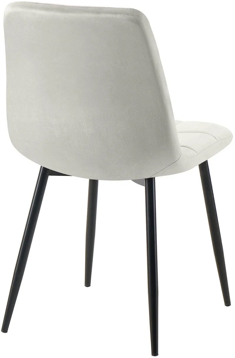 Lot de 2 chaises de salle à manger coutures décoratives carrées en velours gris et métal noir 10_0007342