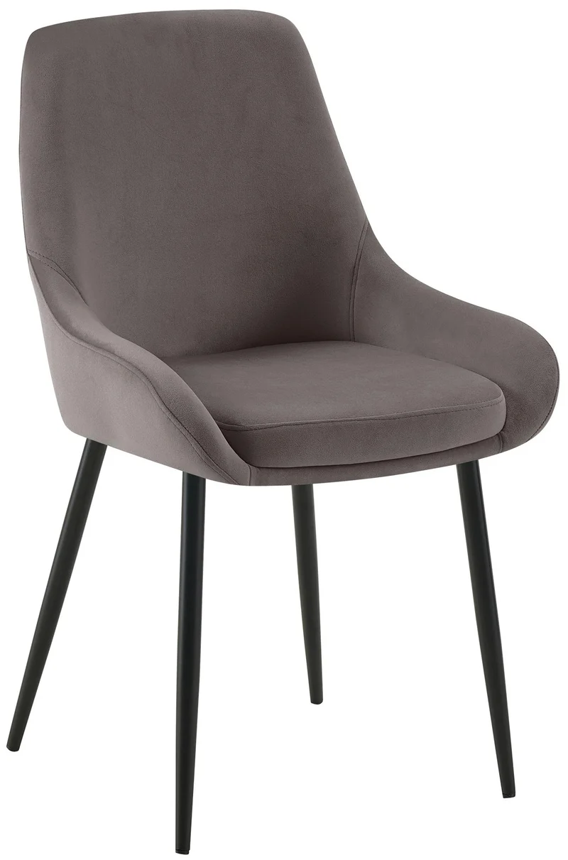 Chaise de salle à manger x1 élégance confort design moderne en velours anthracite structure métallique noir 10_0007370