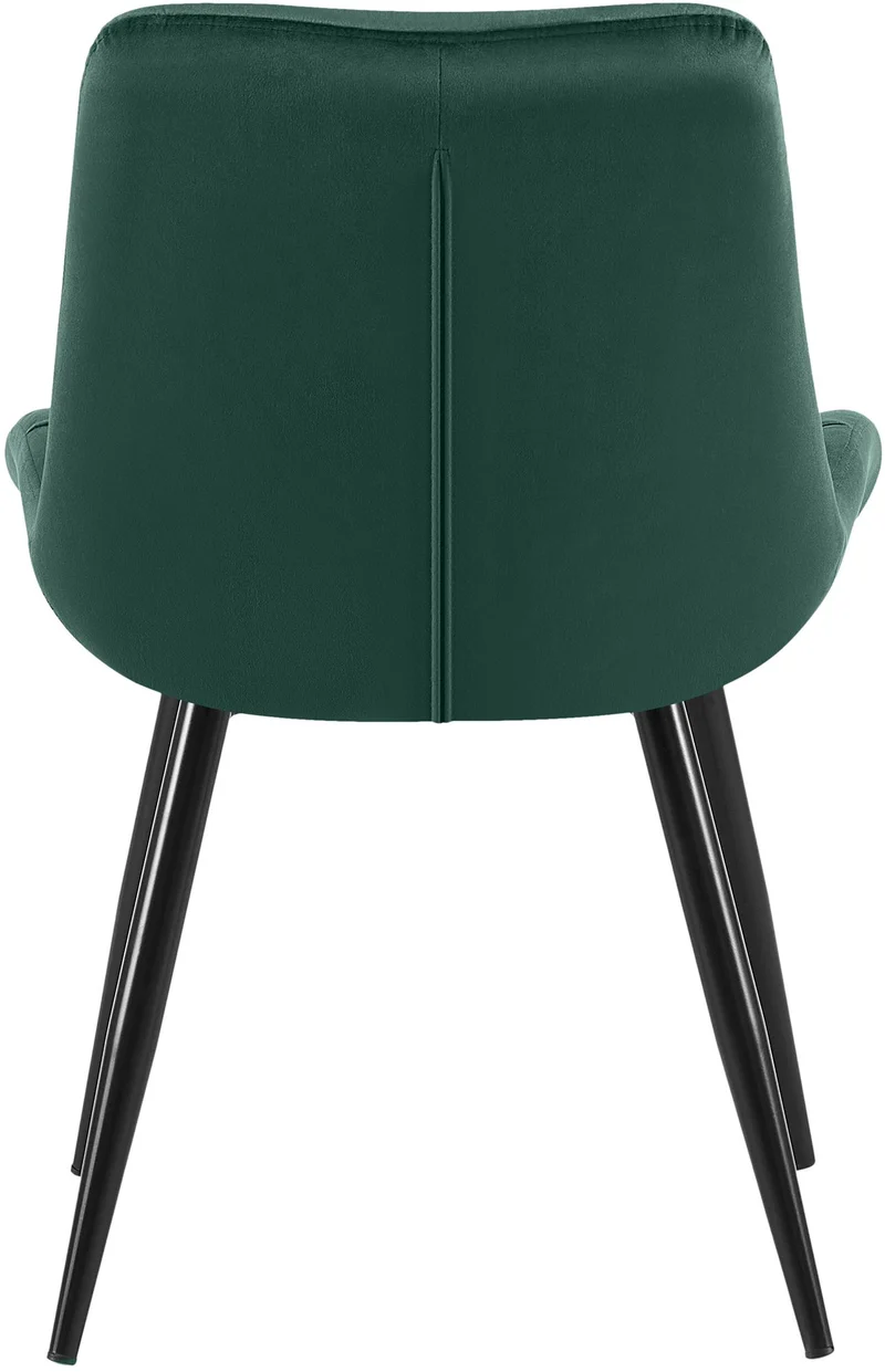 Chaises de salle à manger x2 en velours vert cadre en métal noir confort & élégance intemporelle 10_0007479