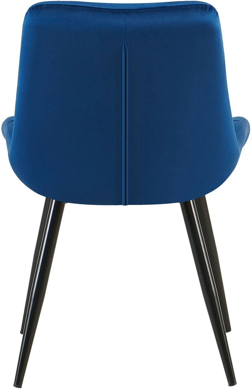 Chaises de salle à manger x2 en velours bleu cadre en métal noir confort & élégance intemporelle 10_0007460