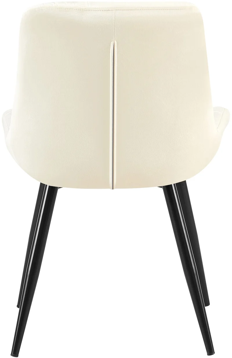 Chaises de salle à manger x2 en velours crème cadre en métal noir confort & élégance intemporelle 10_0007449