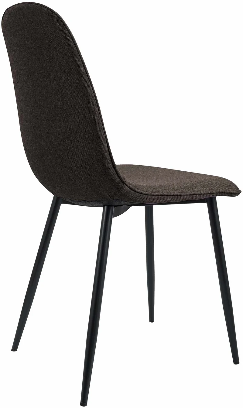 Lot de 2 chaises de salle à manger élégantes et minimalistes en tissu marron cadre en métal noir 10_0007451