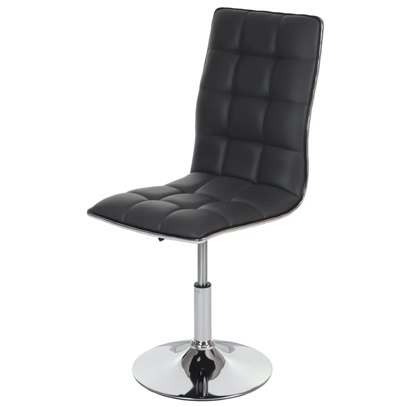 Chaise à manger cuisine design moderne et chic hauteur réglable pivotant en synthétique gris foncé 04_0002204